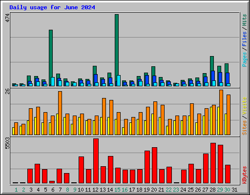 Daily usage for June 2024