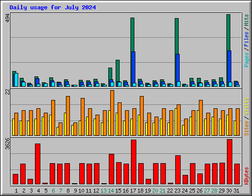 Daily usage for July 2024