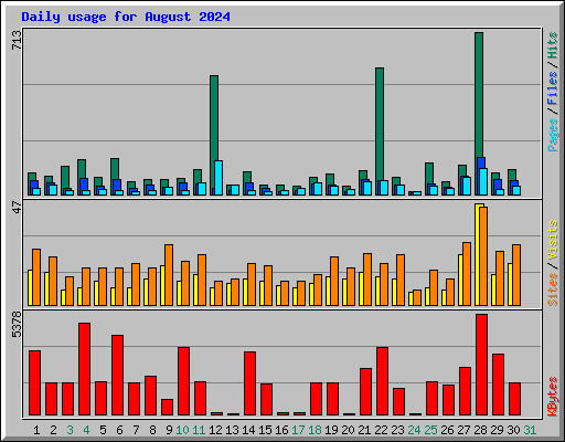 Daily usage for August 2024